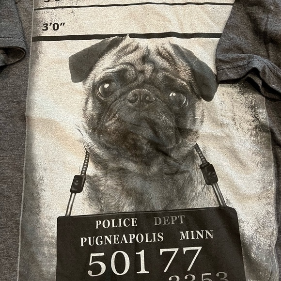 Pug Graphic Short Sleeve Shirt Size Large - Picture 2 of 3